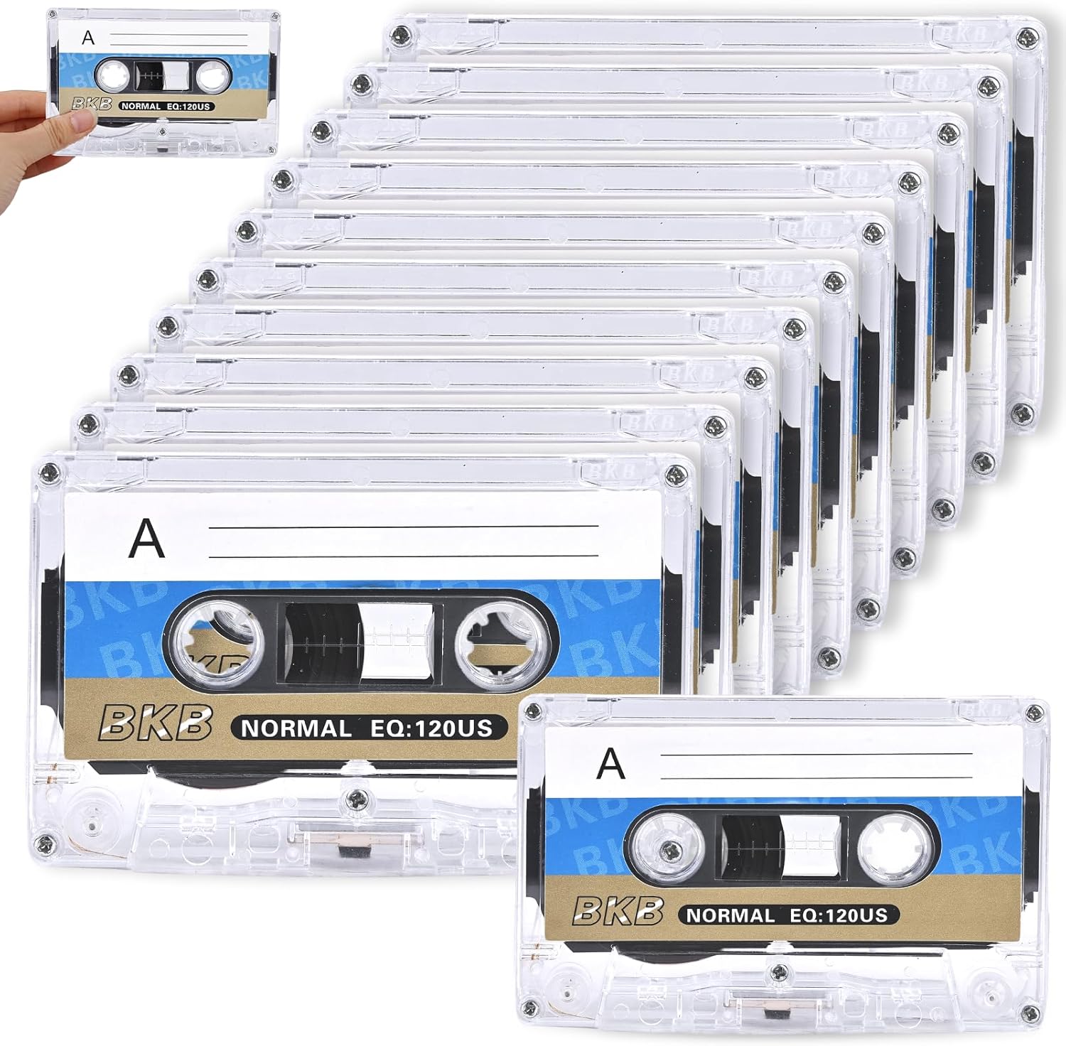 WANDGU Transparente Leere Audio Kassette 60min, Rauscharm Elektroniktrade Switzerland