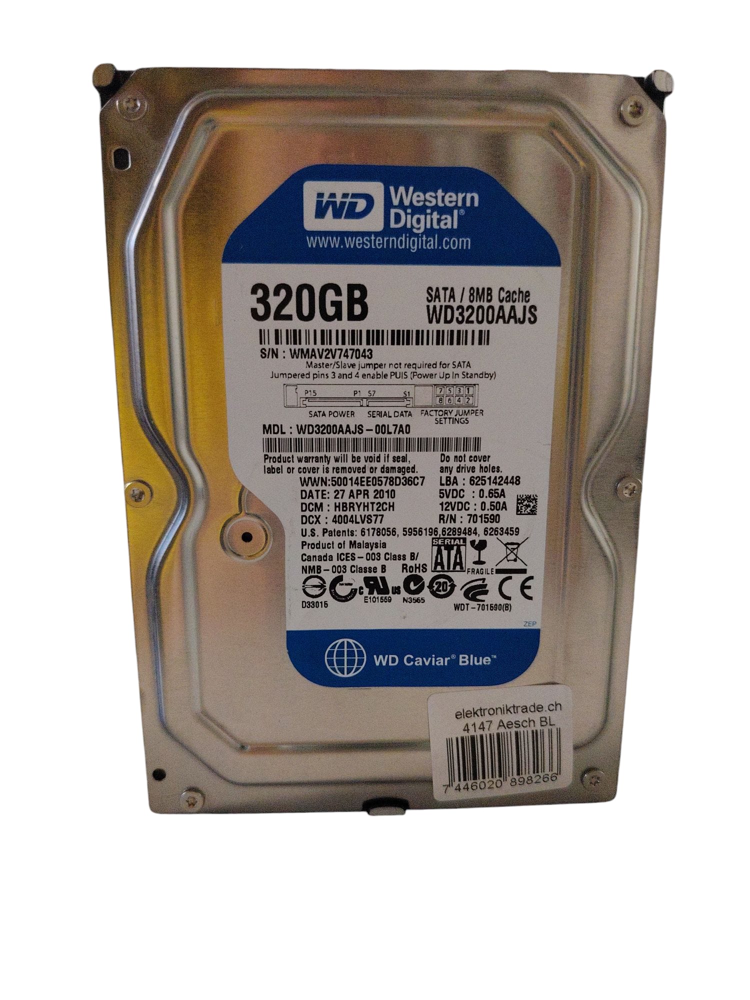 WD Western Digital HDD WD3200AAJS 320GB ( Gebraucht Artikel ) elektroniktrade Switzerland