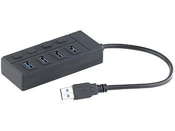 Xystec USB-3.0-Hub mit 4 Ports, einzeln schaltbar, bis 5 Gbit/s elektroniktrade Switzerland