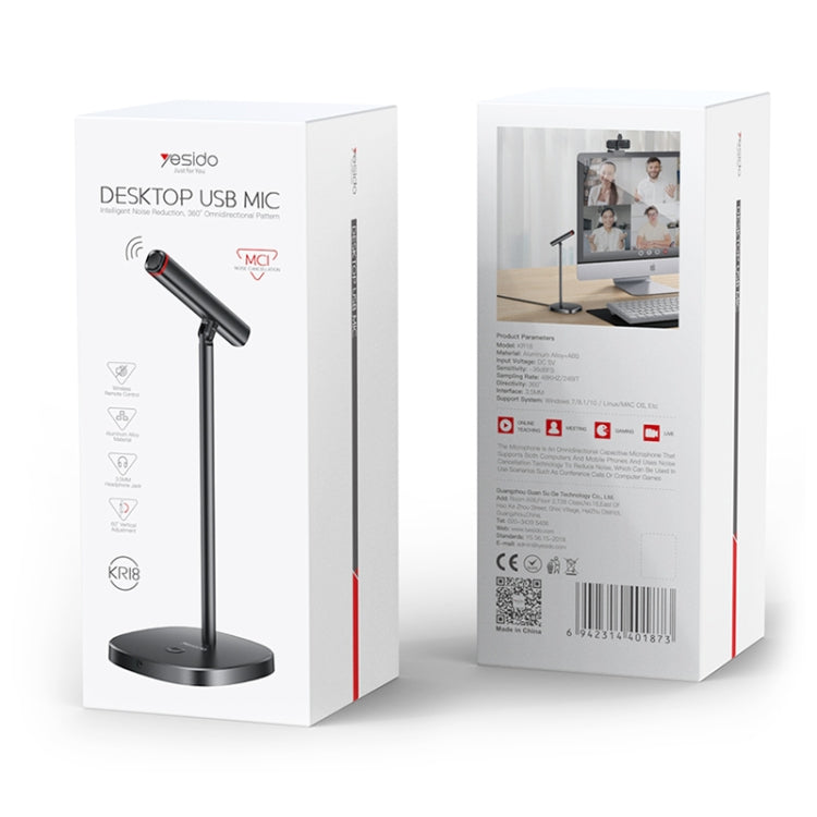 Yesido YESIDO KR18 360 Grad omnidirektionales Desktop-Mikrofon mit Geräuschunterdrückung und USB-Unterdrückung, KR18 Elektroniktrade Switzerland