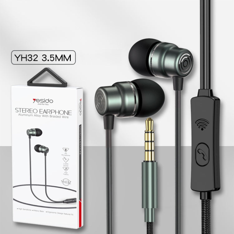 Yesido Yesido YH32 3,5-mm-In-Ear-Kopfhörer mit Kabel, Länge: 1,2 m, YH32 Elektroniktrade Switzerland