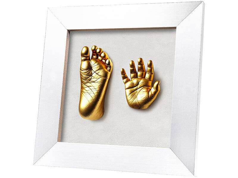 Your Design 3D-Abform-Set für Baby-Hand- & Fußabdruck mit Holzrahmen, 24 x 24 cm Elektroniktrade Switzerland