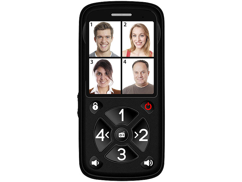5-Tasten-Senioren- & Kinder-Handy mit Garantruf Premium, LED und Radio