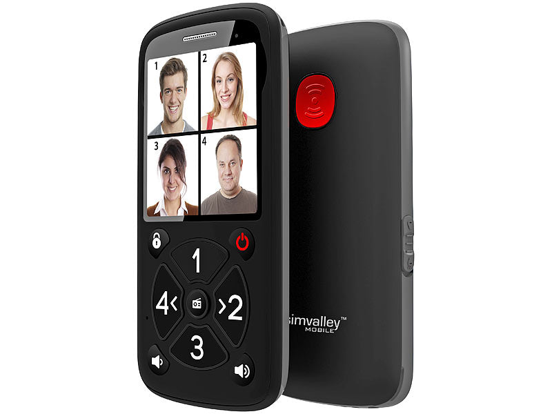 5-Tasten-Senioren- & Kinder-Handy mit Garantruf Premium, LED und Radio