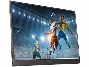auvisio Mobiler 15,6"/39,6 cm IPS-Superslim-Monitor, FHD, Schutzcase, Standfuß erhältlich auf eMall