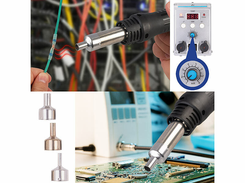 Digitale 2in1-Löt- & Heißluftstation, 500°C, 700W, 120 l/Min., Display (CH-Version)