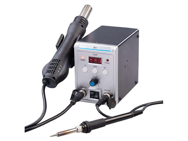 Digitale 2in1-Löt- & Heißluftstation, 500°C, 700W, 120 l/Min., Display (CH-Version)