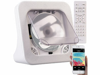 Radio CD-Player mit USB: auvisio Tragbarer Akku-CD-Spieler & UKW-Radio, Bluetooth, Timer, USB, AUX erhältlich auf eMall
