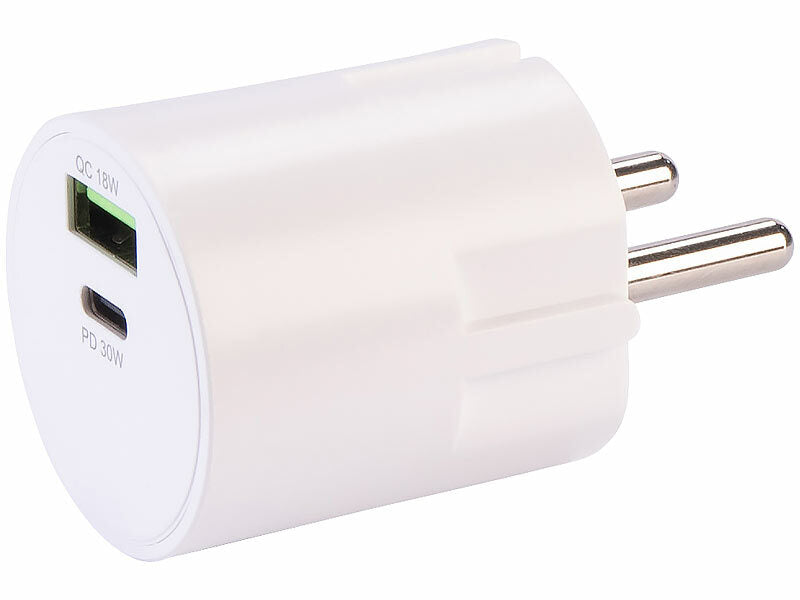 USB-Netzteil mit USB-C PD bis 30 Watt und Quick Charge bis 18 Watt (CH-Version)