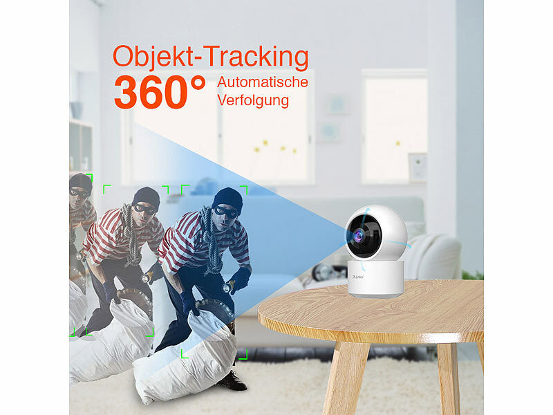 2K-Pan-Tilt-Überwachungskamera mit WLAN & Patrouillen-Funktion, weiß