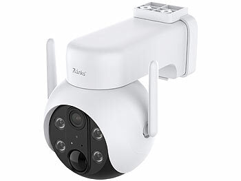 7links Außen-Pan-Tilt-IP-Überwachungskamera mit 2K, Akku, WLAN & App, IP66