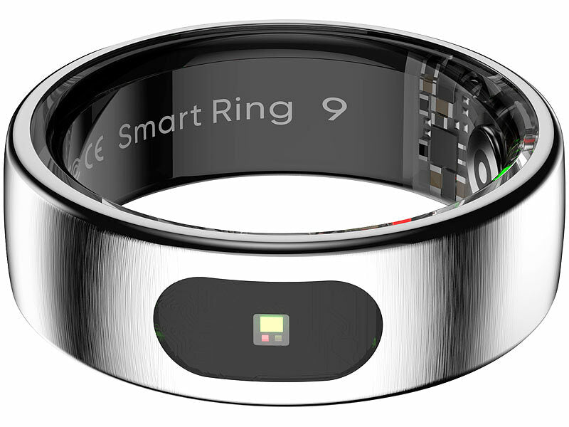 Fitnesstracker-Ring, Touch-Bedienung, Herzfrequenz, SpO2, 5 ATM, Gr.57