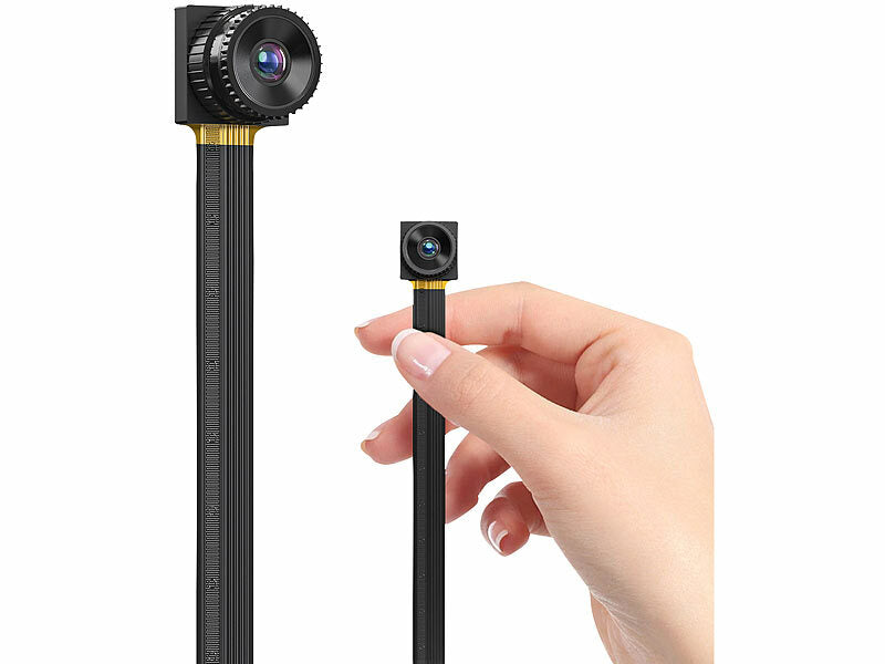 Somikon Kameramodule: 2K-WLAN-Micro-Einbaukamera, Bewegungserkennung, Mikrofon, 4 MP, App (Mini-Überwachungskamera mit Ton)
