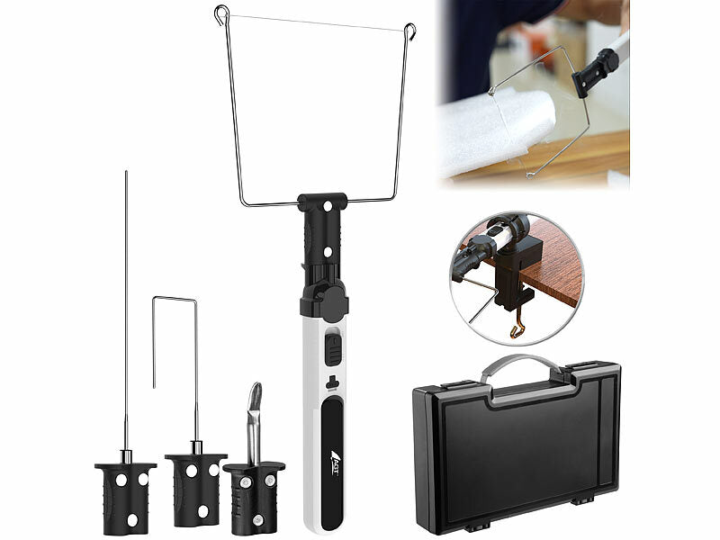 4in1-Akku-Heißdrahtschneider für Styropor & Schaumstoff, 550 °C, Licht