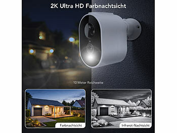 7links Akku-Outdoor-IP-Überwachungskamera mit 2K, Dualband-WLAN, PIR, App erhältlich auf eMall