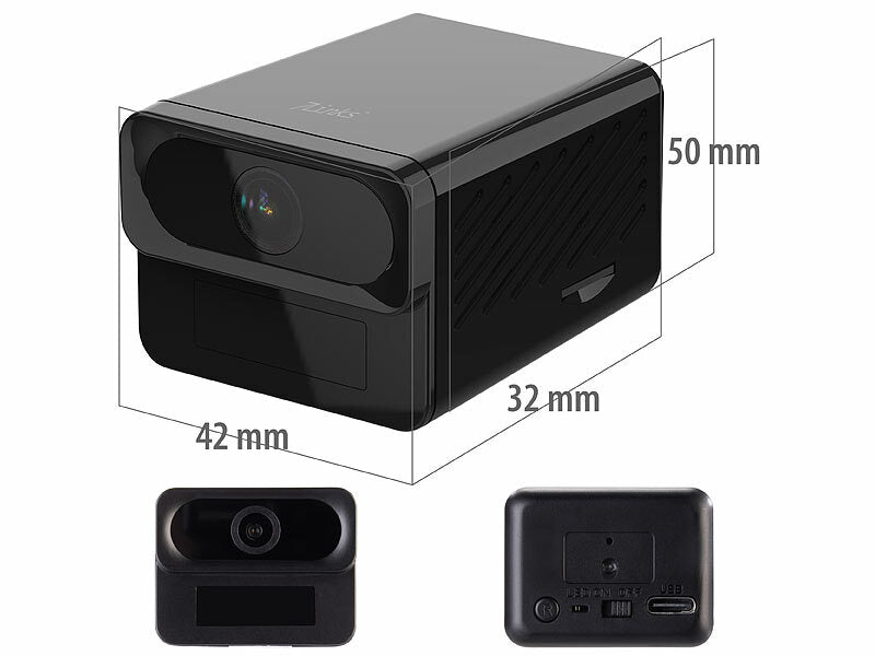 2K-Mini-IP-Kamera mit Dualband-WLAN, Nachtsicht, 4 Std. Akku, Ap