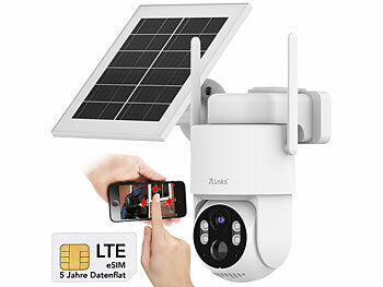 7links 4G/LTE-Akku-Außenkamera mit eSIM & 5 Jahren Datenflat, 2K, Solarpanel erhältlich auf eMall