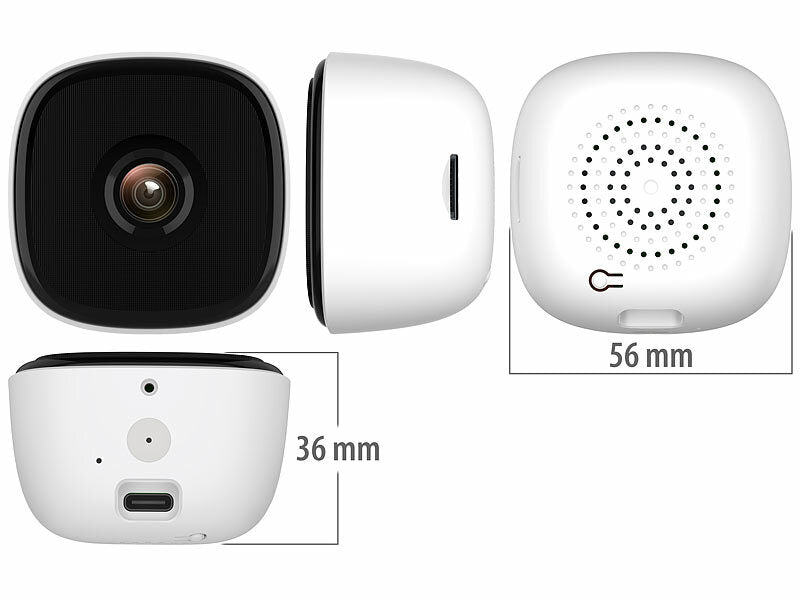 WLAN-IP-Fenster-Kamera mit 2K, 3 MP, App, Nachtsicht in Farbe, USB