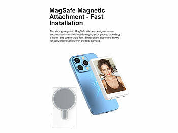 Callstel Selfie-IPS-Vorschau-Display, 3,97", magnetisch, für iOS/Android, Akku erhältlich auf eMall