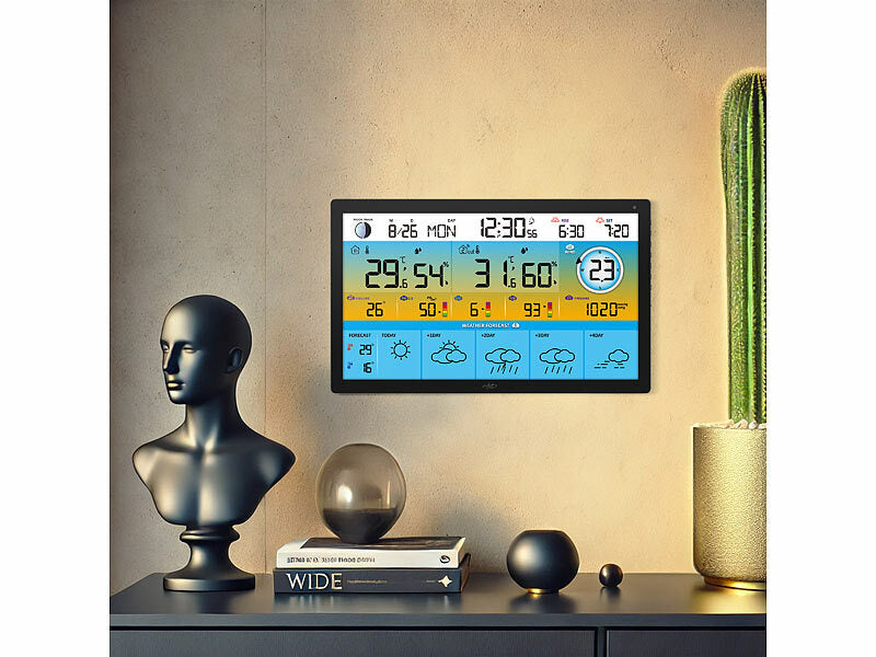 Jumbo-Funk-Wetterstation mit WLAN, Außensensor, Hygro- und Thermometer