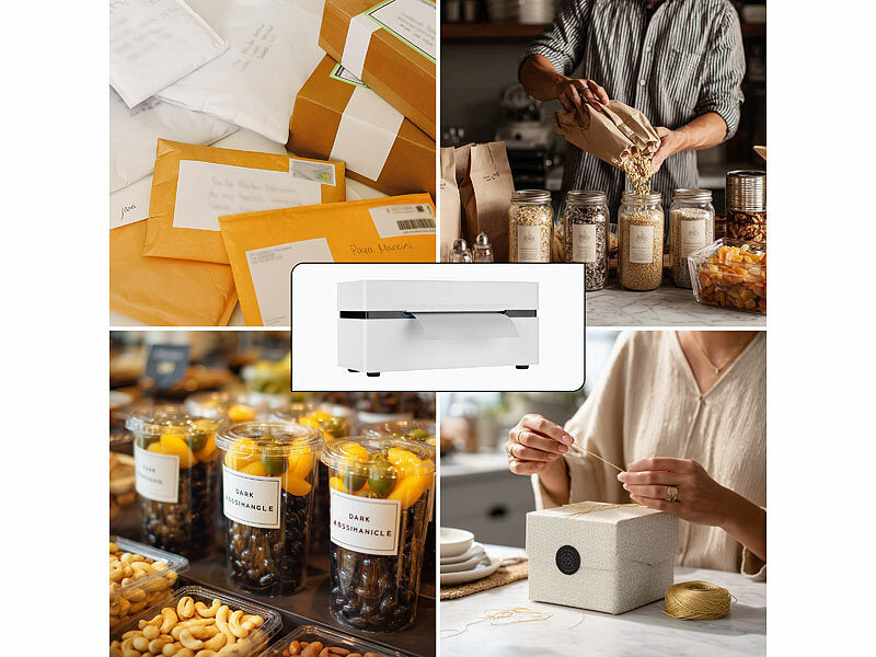 Versandetiketten-Thermodrucker für 100 x 150 mm, 203 dpi, USB, BT, App (CH-Version)