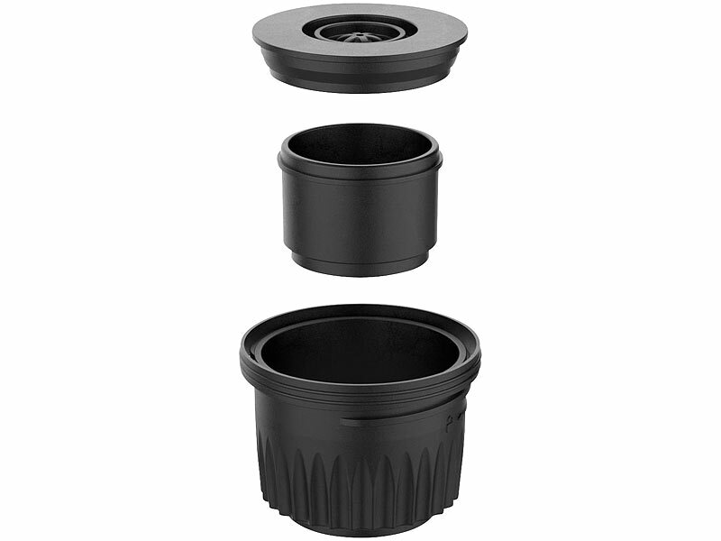 Mobile Akku-Espressomaschine mit Wasserkocher, auch für Kapseln, 15bar