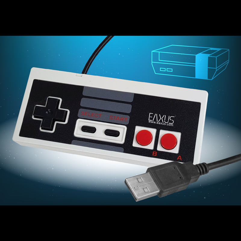 Retro USB Controller im NES Classic Mini Design für den PC, kabelgebunden Eaxus