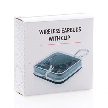 Wireless Kopfhörer mit 60 cm TPE-Kabel und Clip, Bluetooth 4.0 in Schwarz-Weiß