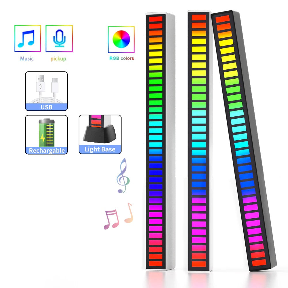 RGB LED Streifen Panel - Leuchtet nach Musik/Gespräch mit Akku