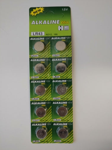 Batterie Knopfzelle Alkali (Mangan AG12, LR43, L1142, V12GA, 4278, RW84, L43/AG 12/L1142/386/186) 10 Stück | #Elektroniktrade.ch#