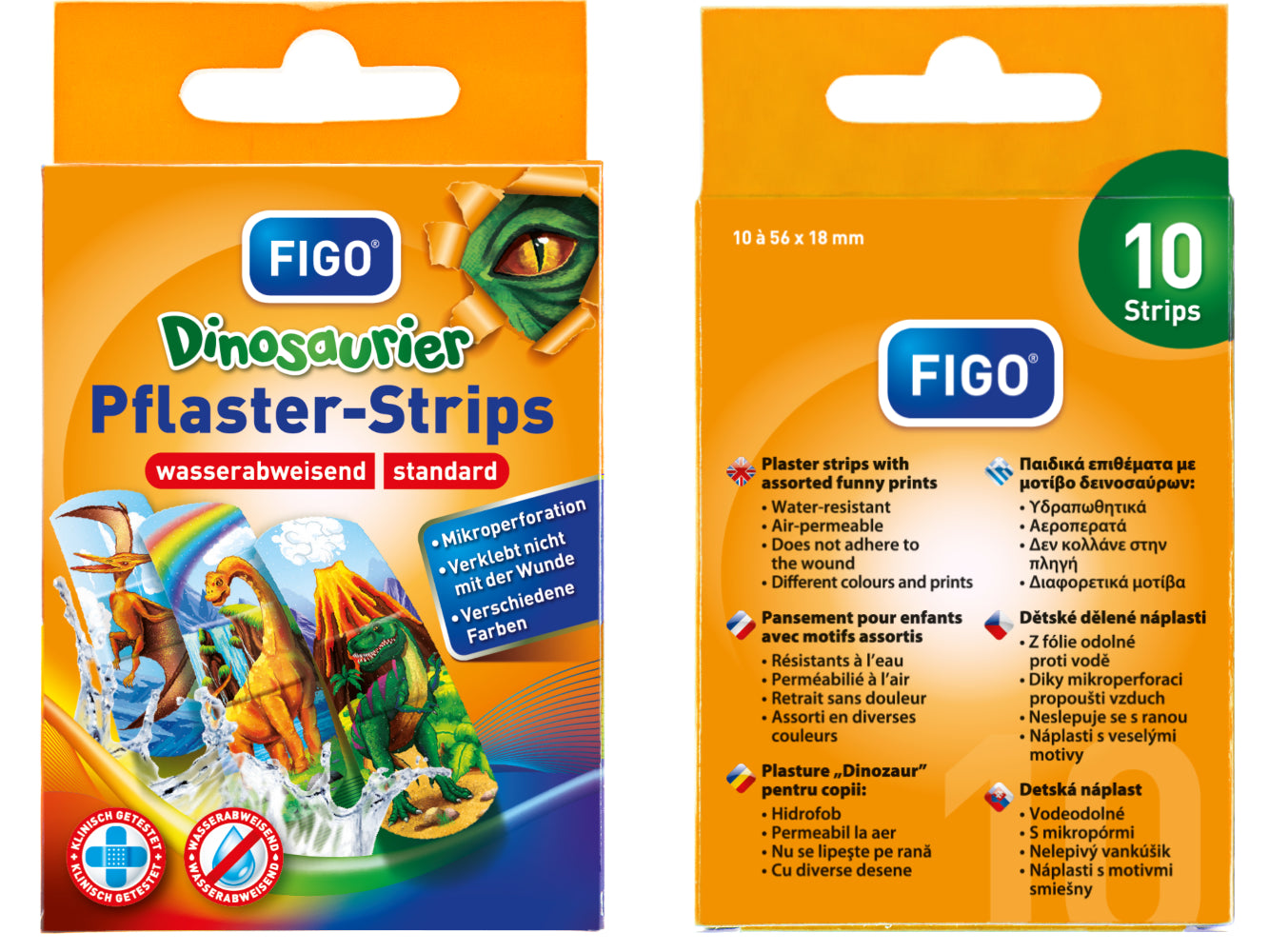 FIGO Pflaster-Strips 10-teilig für Kinder 56x18 mm / Kinderpflaster | #Elektroniktrade.ch#