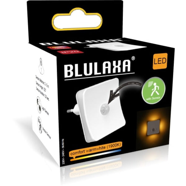 Blulaxa 0,7-W-LED-Orientierungslicht-/Nachtlicht SATURN, Bewegungs-/Dämmerungssensor, Netzbetrieb