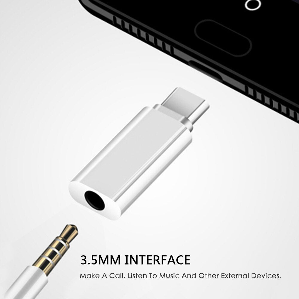 USB-C auf 3,5mm Klinke Audio Adapter für Smartphones in Weiss