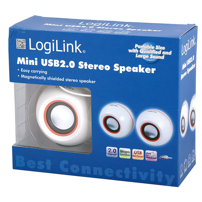 LogiLink Aktivlautsprecher Stereo 2.0 mit USB Power PC Boxen Computer Lautsprecher