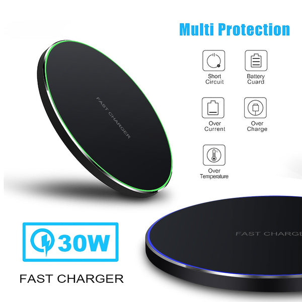 30W Fast Qi Wireless Charger Induktionsladestation