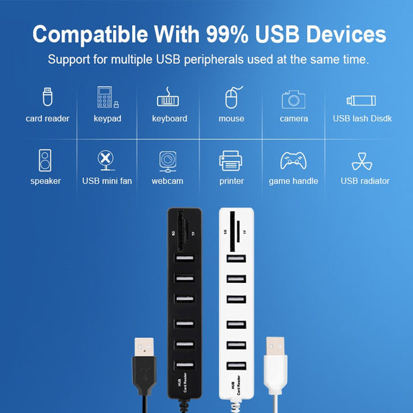 USB 3.0 Multi Hub 6x USB 3.0 & Kartenleser SD/MicroSD