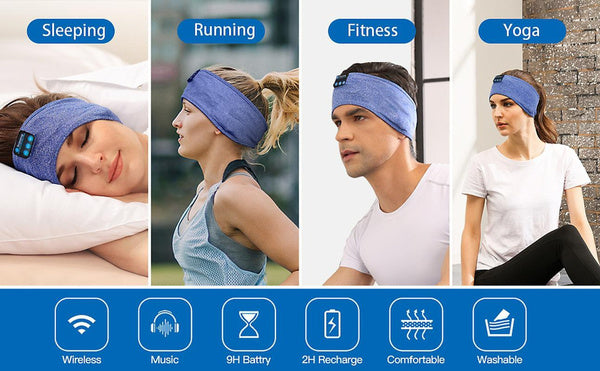 Elastisches Bluetooth-Stirnband & Augenmaske mit Lautsprecher
