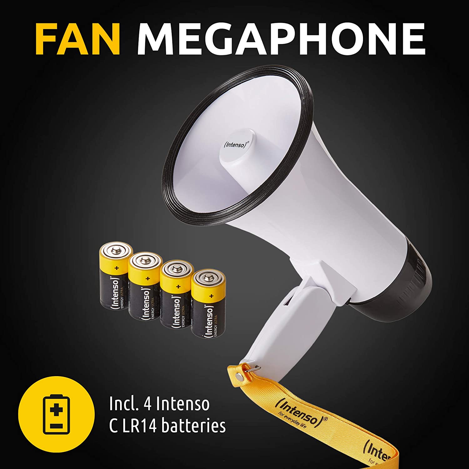 Intenso Fan-Megaphone inkl. Batterien, 14 X 22,5 X 13