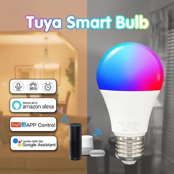 Smart WiFi E27 RGBCW LED Glühbirne -Tuya-Elesion-Smart Life- Alexa Kompatibel