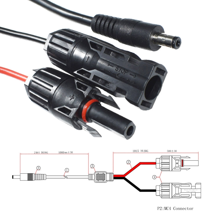 Verlängerungskabel für MC4 zu DC 5,5 mm Solarstromkabel