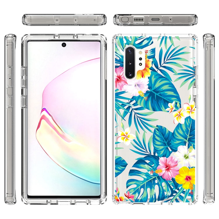 Für Samsung Galaxy Note 10 plus 2 in 1 hohe transparente lackierte stoßfeste PC + TPU-Schutzhülle (Bananenblatt)