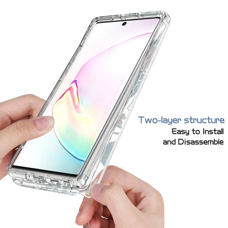 Für Samsung Galaxy Note 10 plus 2 in 1 hohe transparente lackierte stoßfeste PC + TPU-Schutzhülle (Bananenblatt)