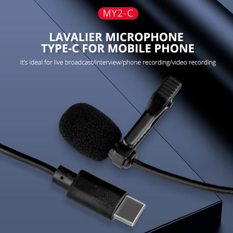 MY2-C Typ-C-Schnittstelle Live-Übertragung Interview Mobiltelefon Einzelclip Lavalier-Mikrofon, Länge: 1,5 m | #Elektroniktrade.ch#