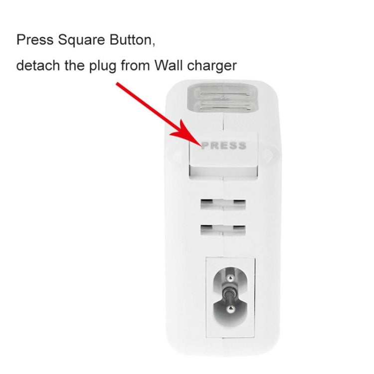 Travel Charger Kit 2.1A Dual USB-Wandladegerät mit 4-Steckdosen-Adapter