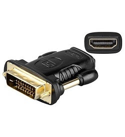 Adapter, HDMI Typ A Buchse - DVI-D (24+1) Stecker, schwarz | #Elektroniktrade.ch#