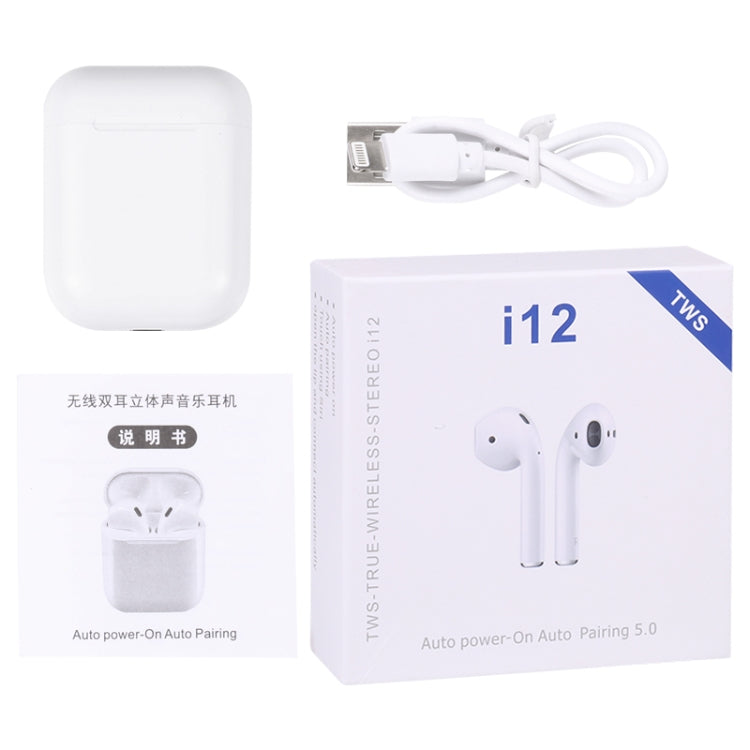 i12 TWS Bluetooth-Kopfhörer mit Ladebox (Weiss)