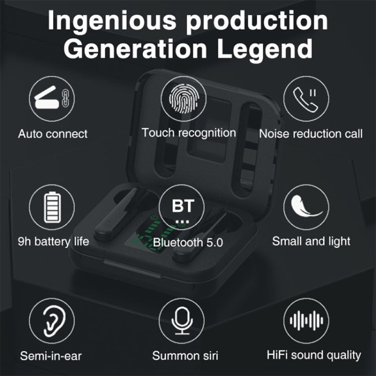 L12 Bluetooth 5.0 TWS Touch Digitalanzeige Drahtloser Bluetooth-Kopfhörer mit Ladebox (weiß) | #Elektroniktrade.ch#
