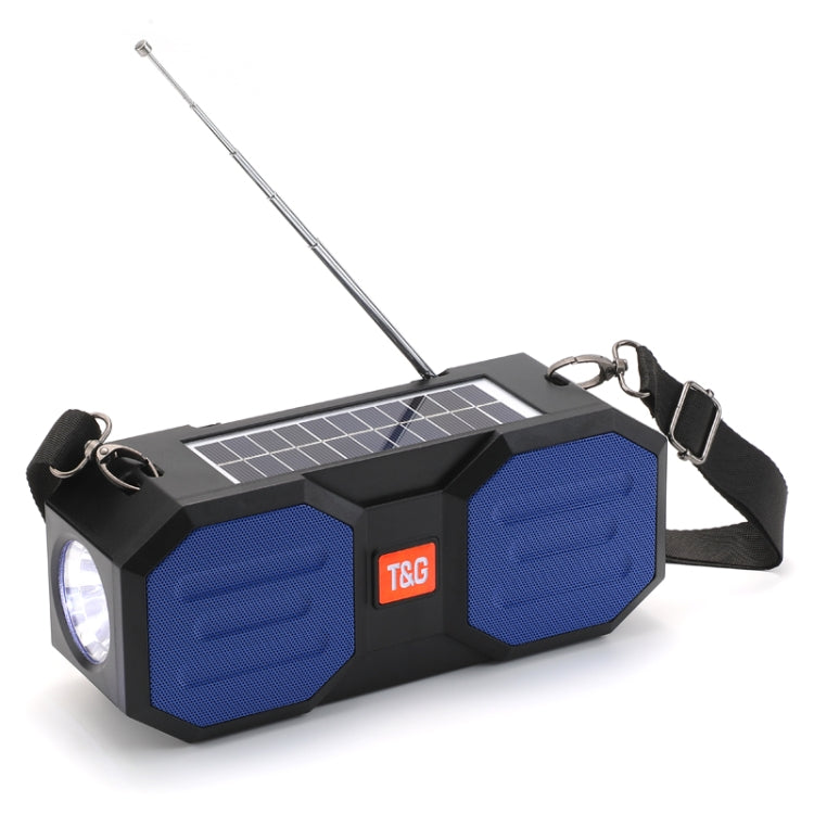 Outdoor Solar Bluetooth Lautsprecher mit FM / Taschenlampe / TF-Kartensteckplatz (Schwarz Blau)