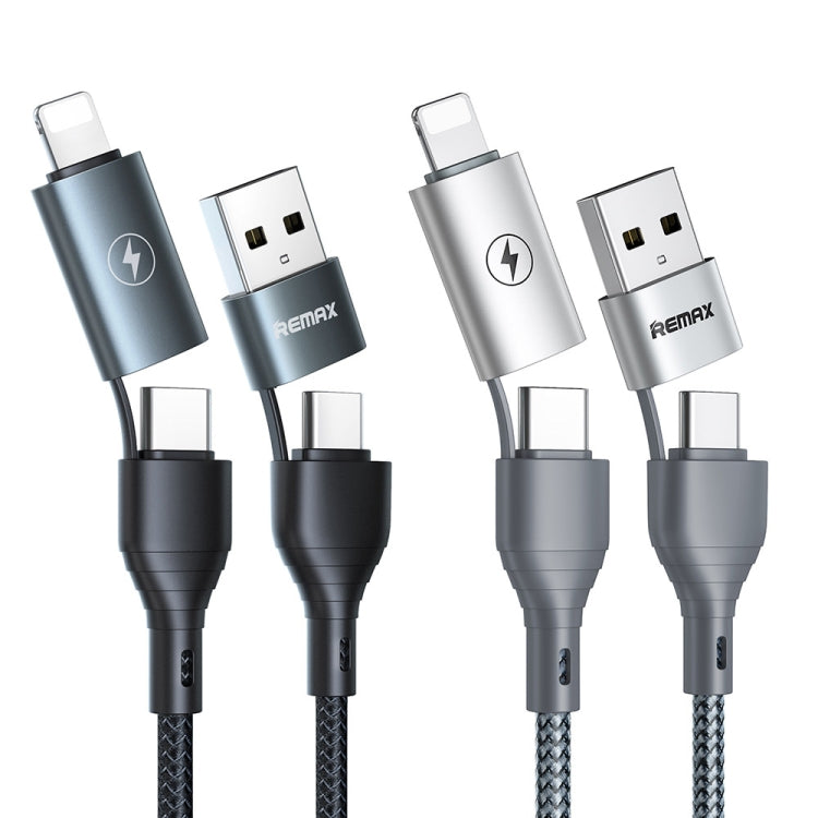 1,2 m 2,4 A 4-in-1-USB-zu-USB-C / Typ-Cx2 + 8-poliges Schnellladedatenkabel