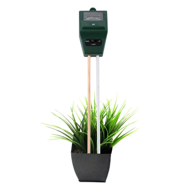 3 in 1 Pflanzenblumen-Bodenmesser (PH + Feuchtigkeit + Licht) (grün)